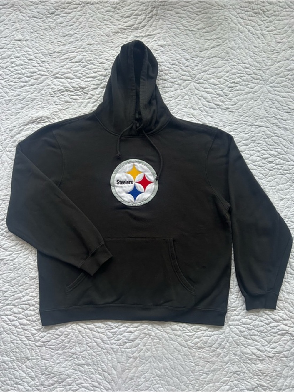 NFL Pittsburgh Steelers Black Crewneck Hoodie with Team Logo